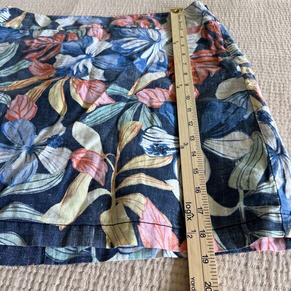 Tommy Bahama Floral Linen Mini Skirt Womens Sz. 10 Tropical Beach Hawaiian Aloha - Picture 8 of 8
